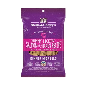 Stella & Chewy's Cat Freeze-Dried Dinner Morsels Yummy Lickin' Salmon & Chicken, 1 oz each, Case of 8