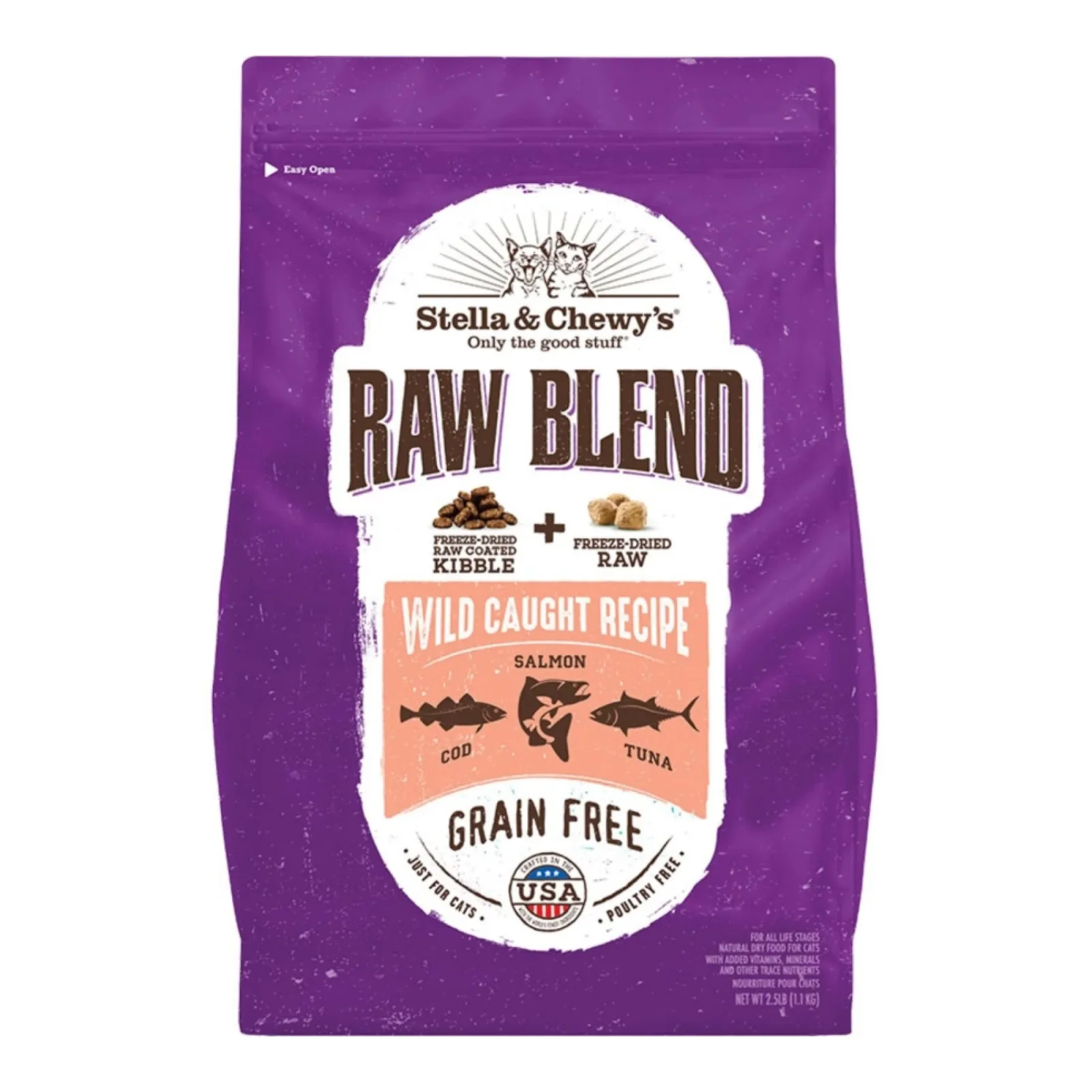 Stella & Chewy's Cat Kibble, Raw Blend Wild Caught Recipe, 5 lb