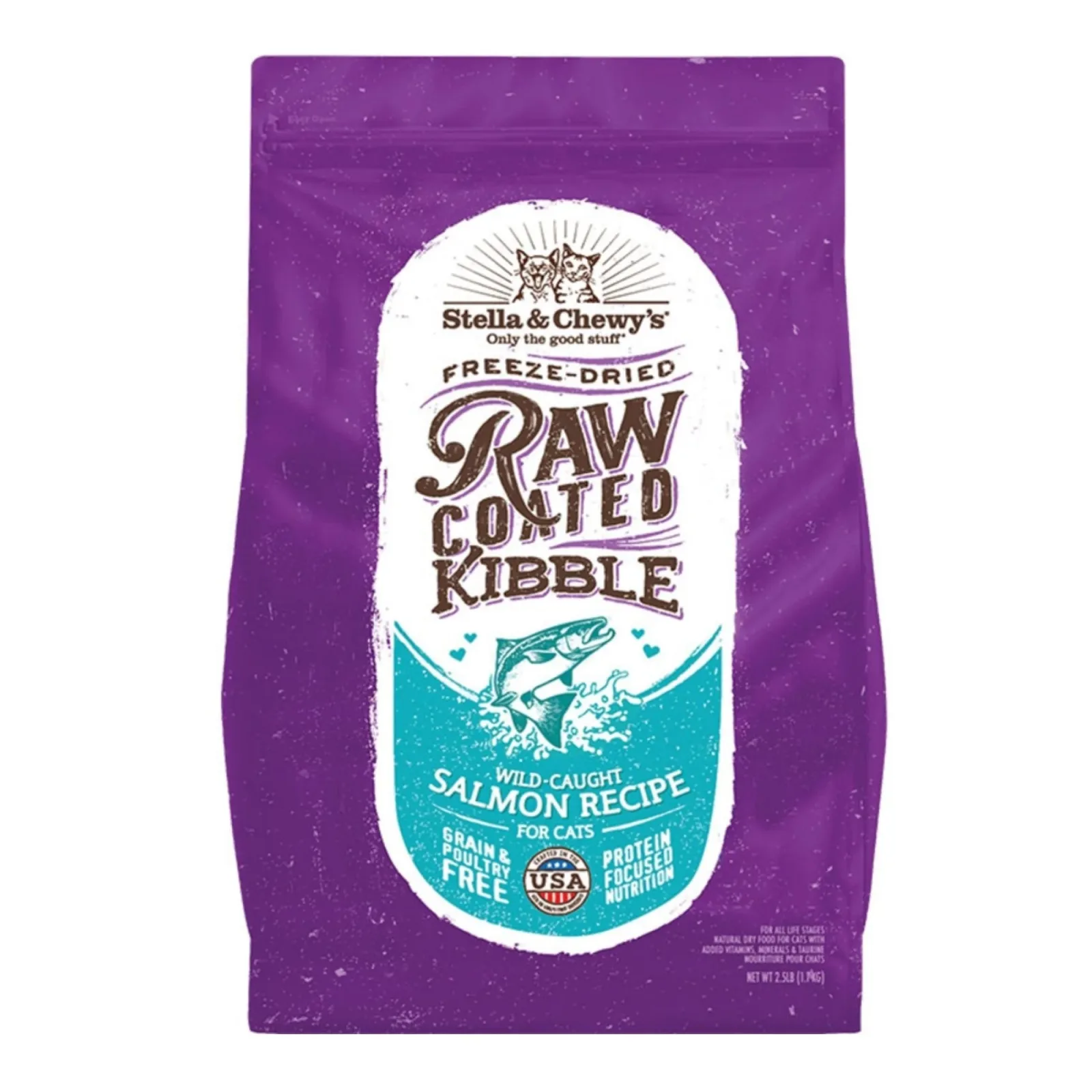 Stella & Chewy's Cat Kibble, Raw Coated Wild -Caught Salmon Recipe, 10 lb