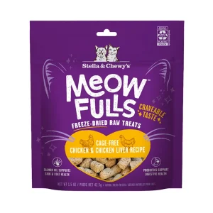 Stella & Chewy's Cat Meowfulls Freeze-Dried Cat Treat Chicken & Liver, 1.5 oz