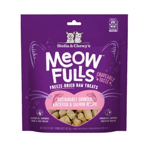 Stella & Chewy's Cat Meowfulls Freeze-Dried Cat Treat Whitefish & Salmon 1.5 oz
