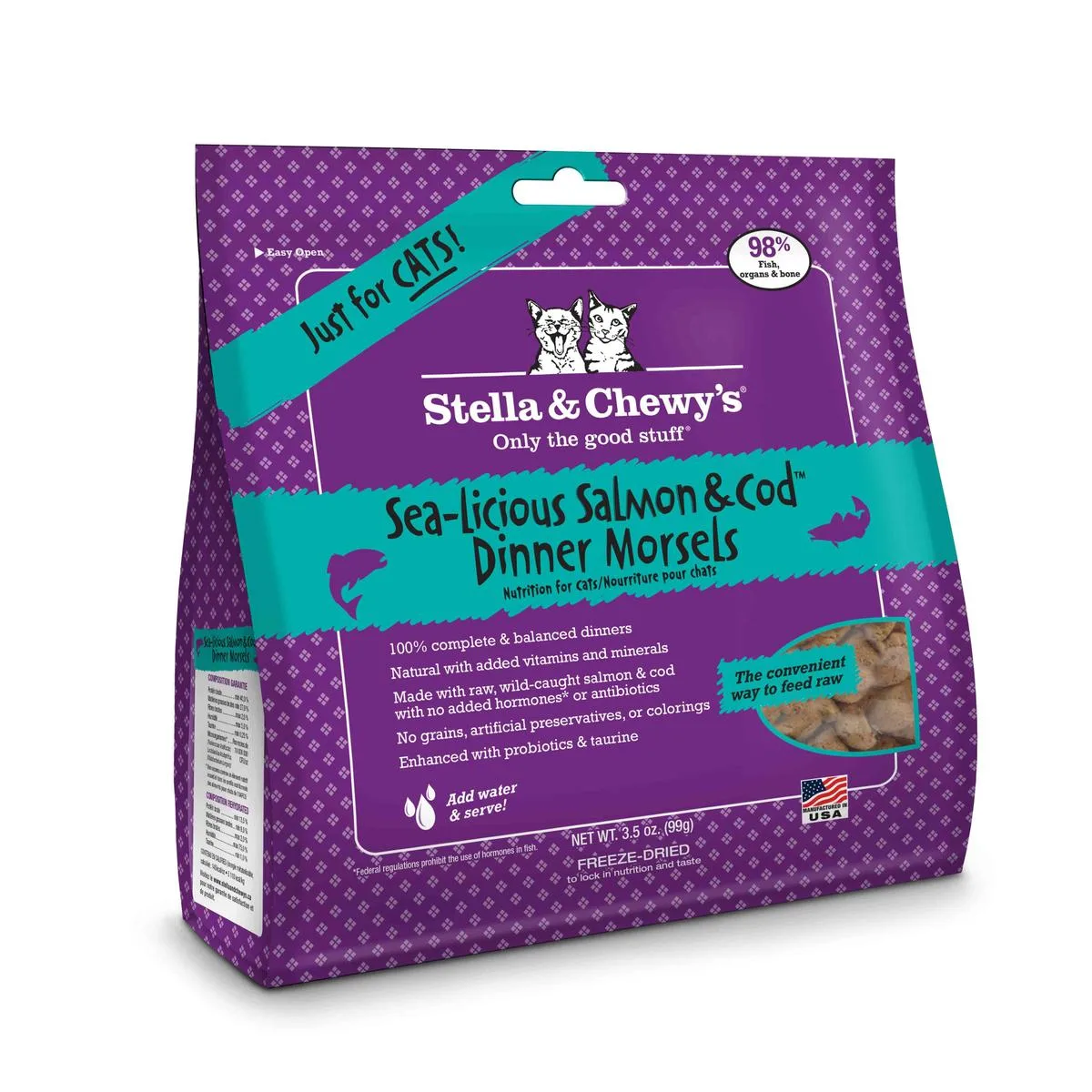 Stella & Chewy's Dinner Sea Salmon Cod Freeze-Dried Cat Food - 3.5 Oz
