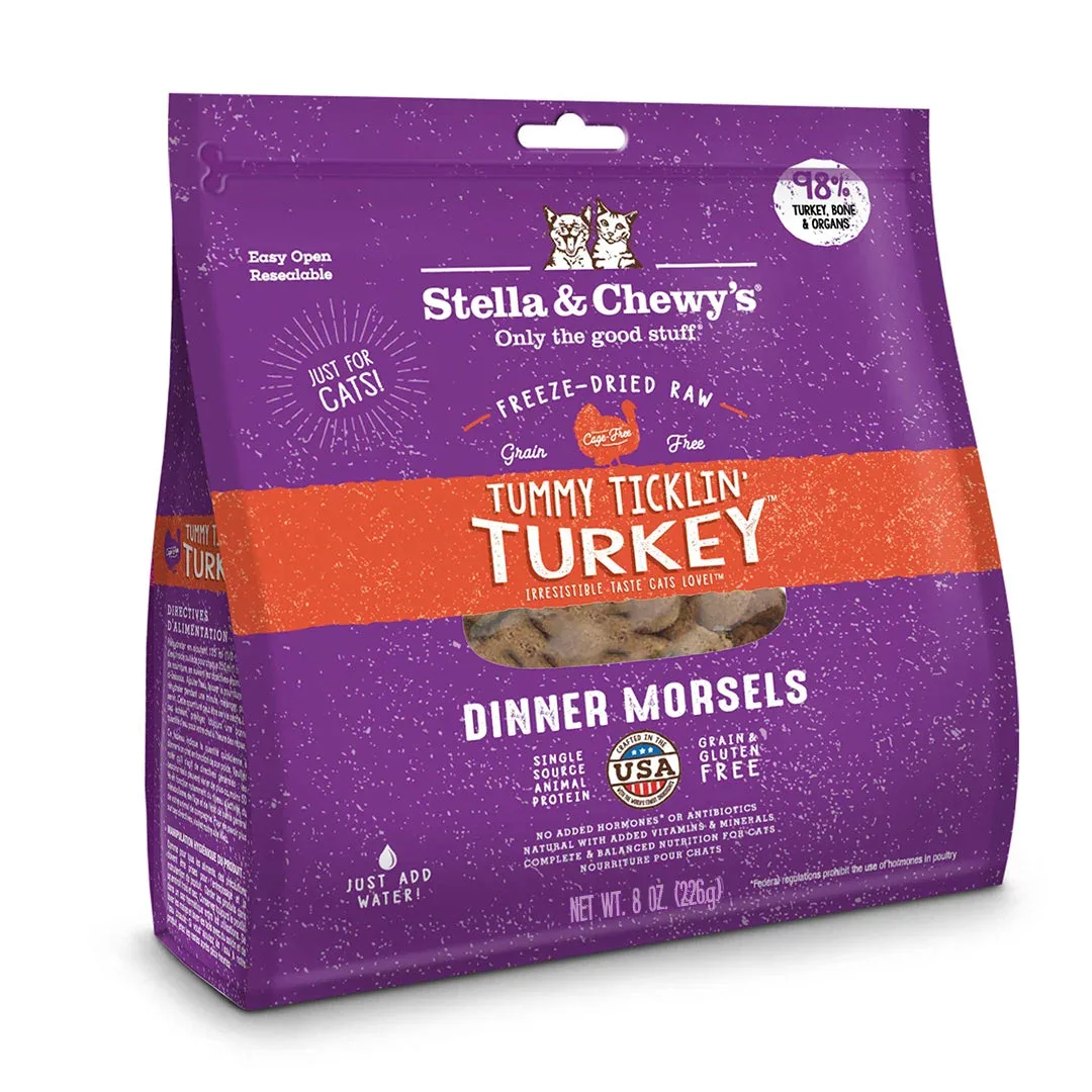 Stella & Chewy's Dinner Tummy Ticklin' Turkey Freeze-Dried Cat Food - 8 Oz