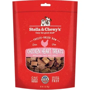Stella & Chewy's Dog Freeze-Dried Dog Treat Chicken Hearts, 11.5 oz