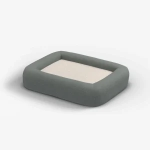 Stone Grey Woven Bolster Pet Bed | Pet Bed Cover + Insert | Small | Ruggable