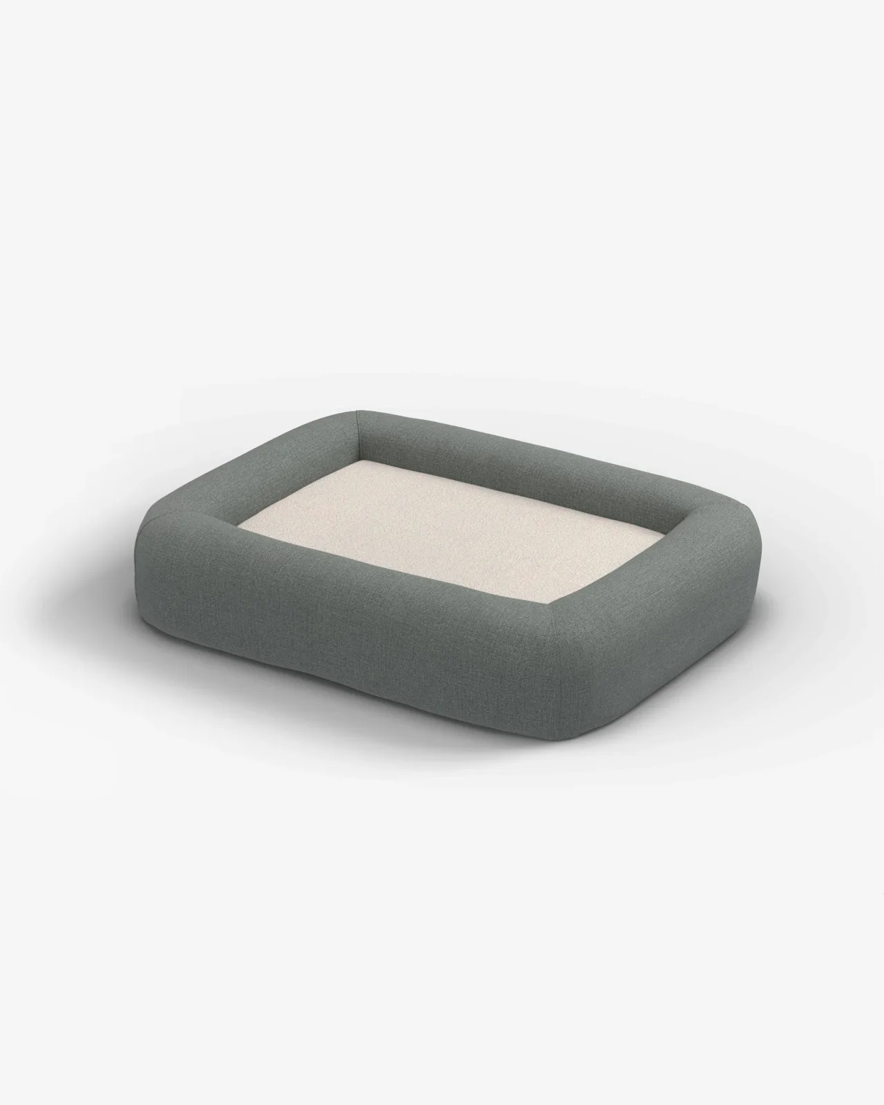 Stone Grey Woven Bolster Pet Bed | Pet Bed Cover + Insert | Small | Ruggable