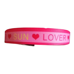 Sun Lover Pink Nylon Dog Collar