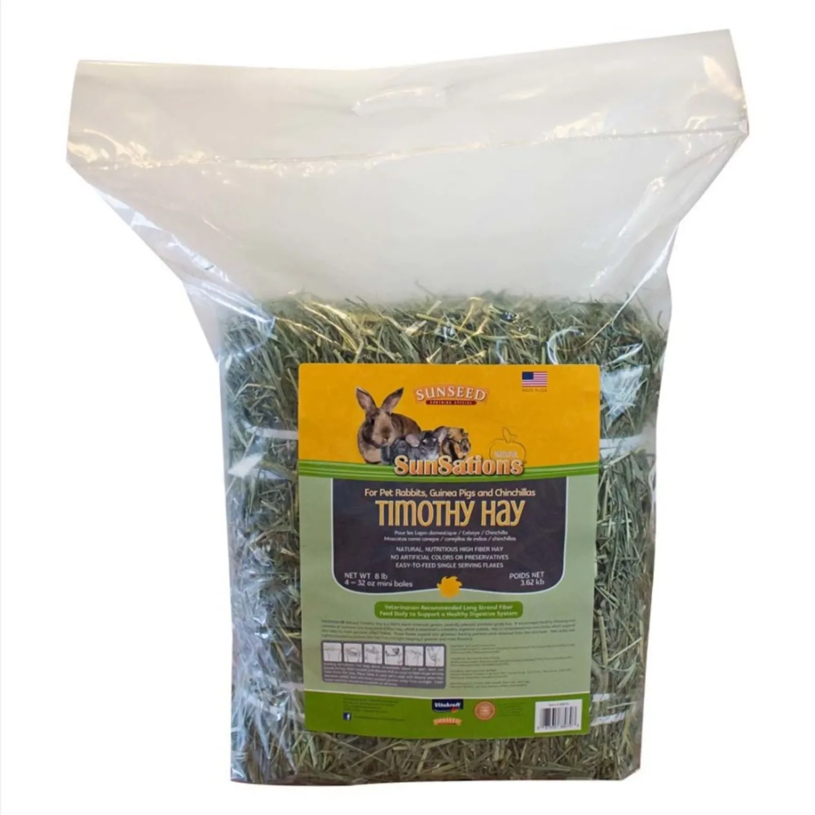 Sun Seed SunSations Natural Timothy Hay for Small Animals, 8 lb