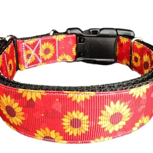 Sunflower Mosaic Nylon Dog Collar