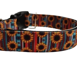 Sunflower Stripes Nylon Dog Collar
