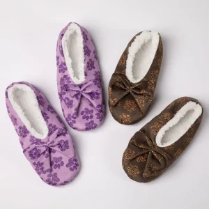 Super Cozy™ Leopard Paw Slippers With Large Bow