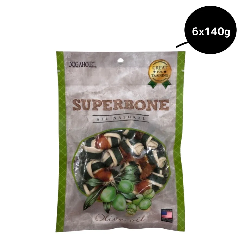 Superbone Chicken Knotted Bone with Olive Oil Dog Treat - Image 2