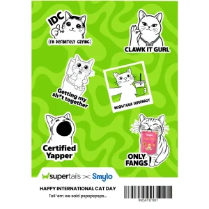 Supertails X Smylo International Cat Day Sticker