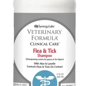 Synergy Labs Flea and Tick Pet Shampoo for Dogs 16 fl oz
