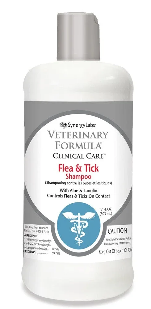 Synergy Labs Flea and Tick Pet Shampoo for Dogs 16 fl oz