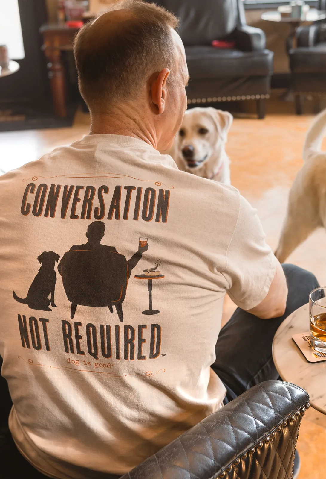T-shirt: Conversation Not Required, Whiskey (Tan) - Image 2