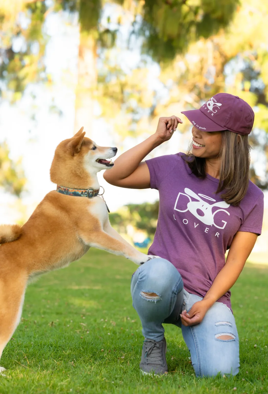 T-shirt: Dog Lover (Plum) - Image 2