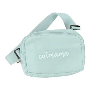 Talking Dog Club Cat Mama Waist Pouch Carry All Tote Bag for Women (Sage Green)