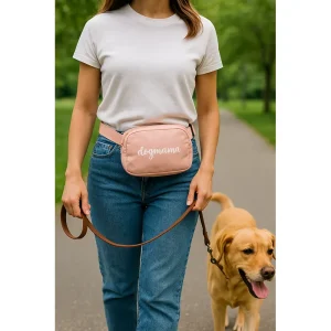 Talking Dog Club Dog Mama Waist Pouch Carry All Tote Bag for Women (Dusty Rose)