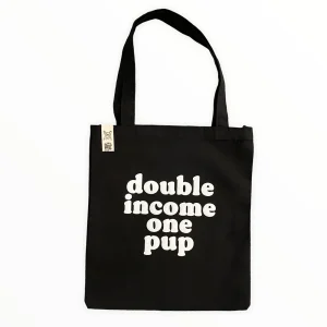 Talking Dog Club Double Income Single Pup Carry All Tote Bag for Women (Black)