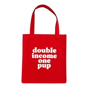 Talking Dog Club Double Income Single Pup Carry All Tote Bag for Women (Red)