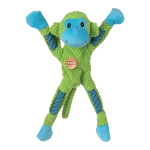 Talking Dog Club Monkey on Ropes with Multiple Squeaker Toy for Dogs (Green)
