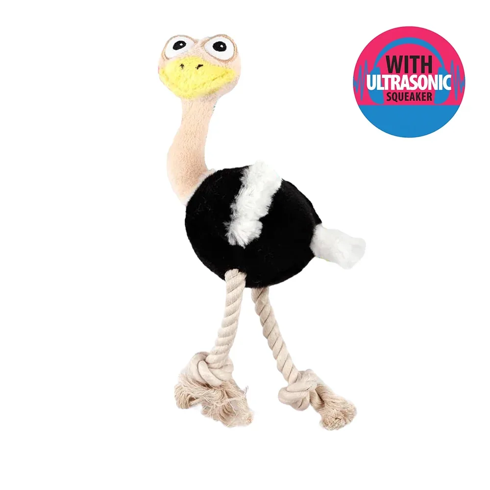 Talking Dog Club Ostritch Plush Toy for Dogs (White)