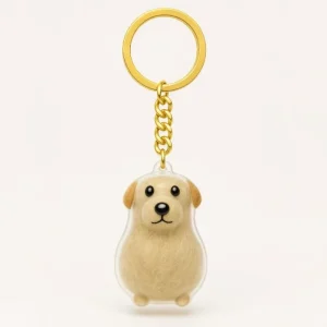 Talking Dog Club Sitting Dog Hair Keepsake Capsule Key Chain