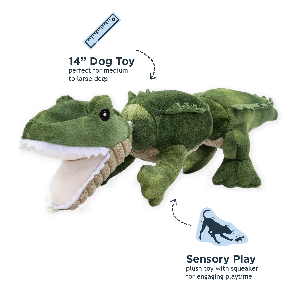 Tall Tails - Tall Tails Gator Jointed Shake Play Dog Toy - Image 2