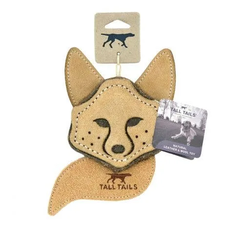 Tall Tails - Tall Tails Natural Leather & Wool Fox Toy - Image 2