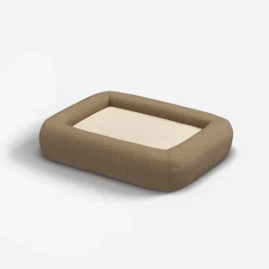 Taupe Boucle Bolster Pet Bed | Pet Bed Cover + Insert | Small | Ruggable