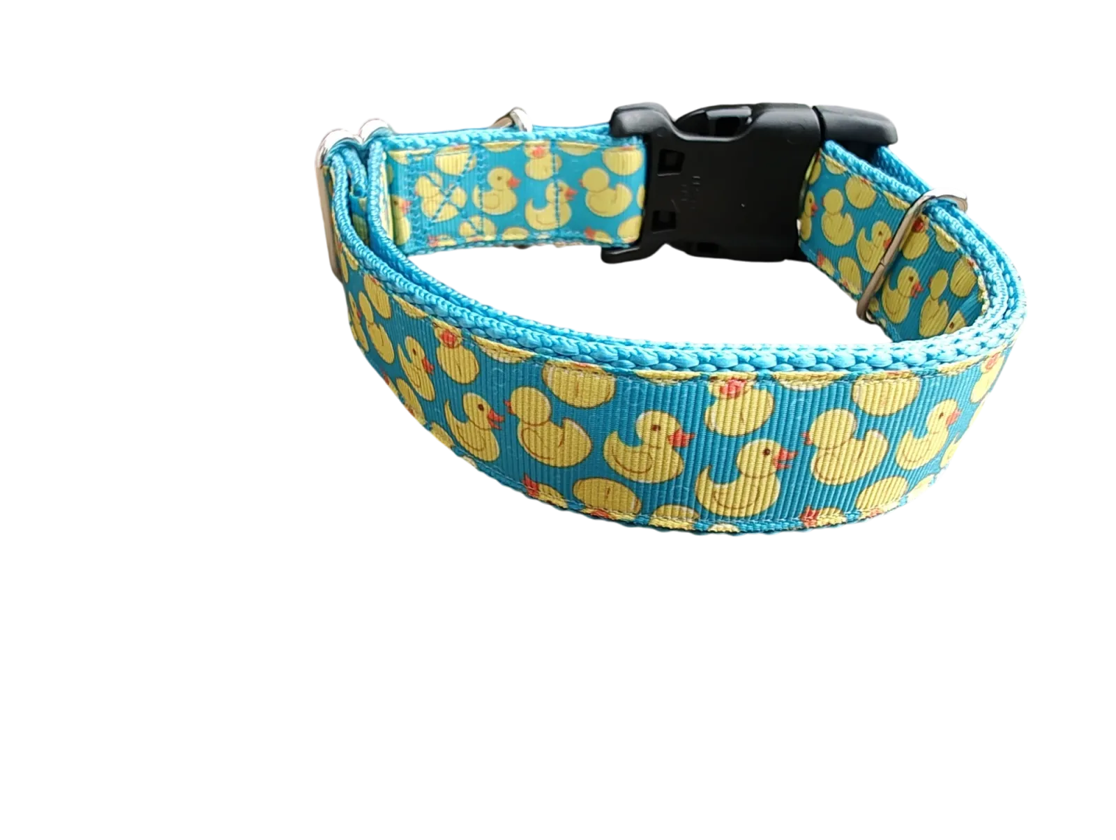 Teal Rubber Duckies Nylon Dog Collar - Image 2