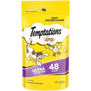Temptations Classics Crunchy & Soft Adult Cat Treats Tasty Chicken, 48 oz