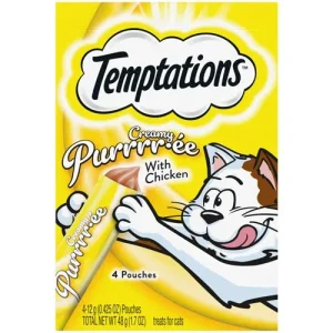 Temptations Creamy Purrrr-ee Cat Treats Chicken, 1.7 oz each, Case of 11