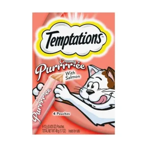 Temptations Creamy Purrrr-ee Cat Treats Salmon, 1.7 oz each, Case of 11