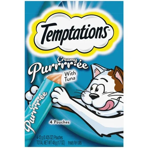 Temptations Creamy Purrrr-ee Cat Treats Tuna, 1.7 oz each, Case of 11