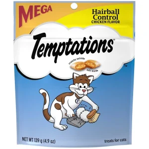 Temptations Hairball Control Crunchy & Soft Adult Cat Treats Chicken 4.9 oz