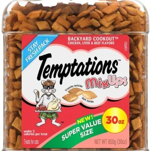 Temptations MixUps Crunchy & Soft Adult Cat Treats Backyard Coookout, 30 oz