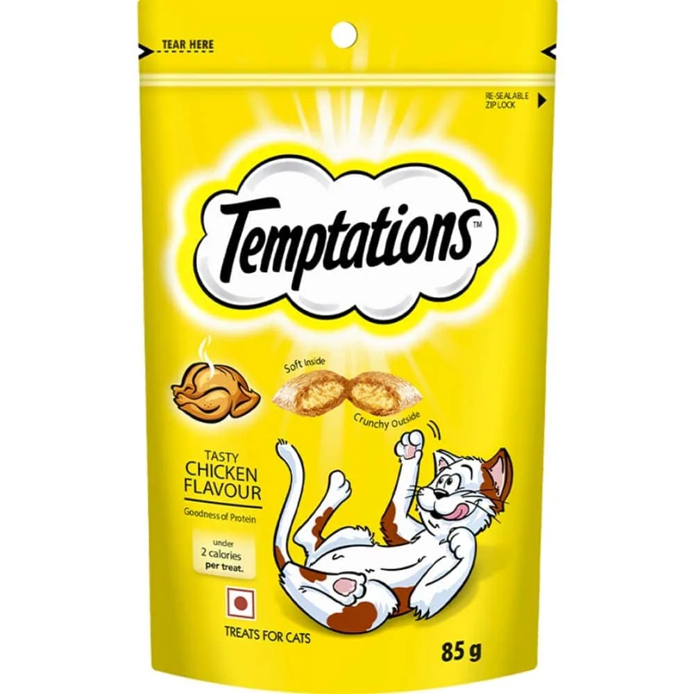 Temptations Tasty Chicken and Savoury Salmon Flavour Cat Treats Combo - Image 2