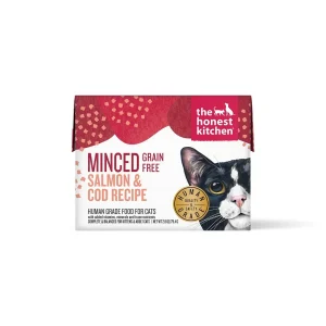 The Honest Kitchen Cat Grain-Free Minced Salmon & Cod in Fish Broth Gravy, 2.8 oz 12 ct