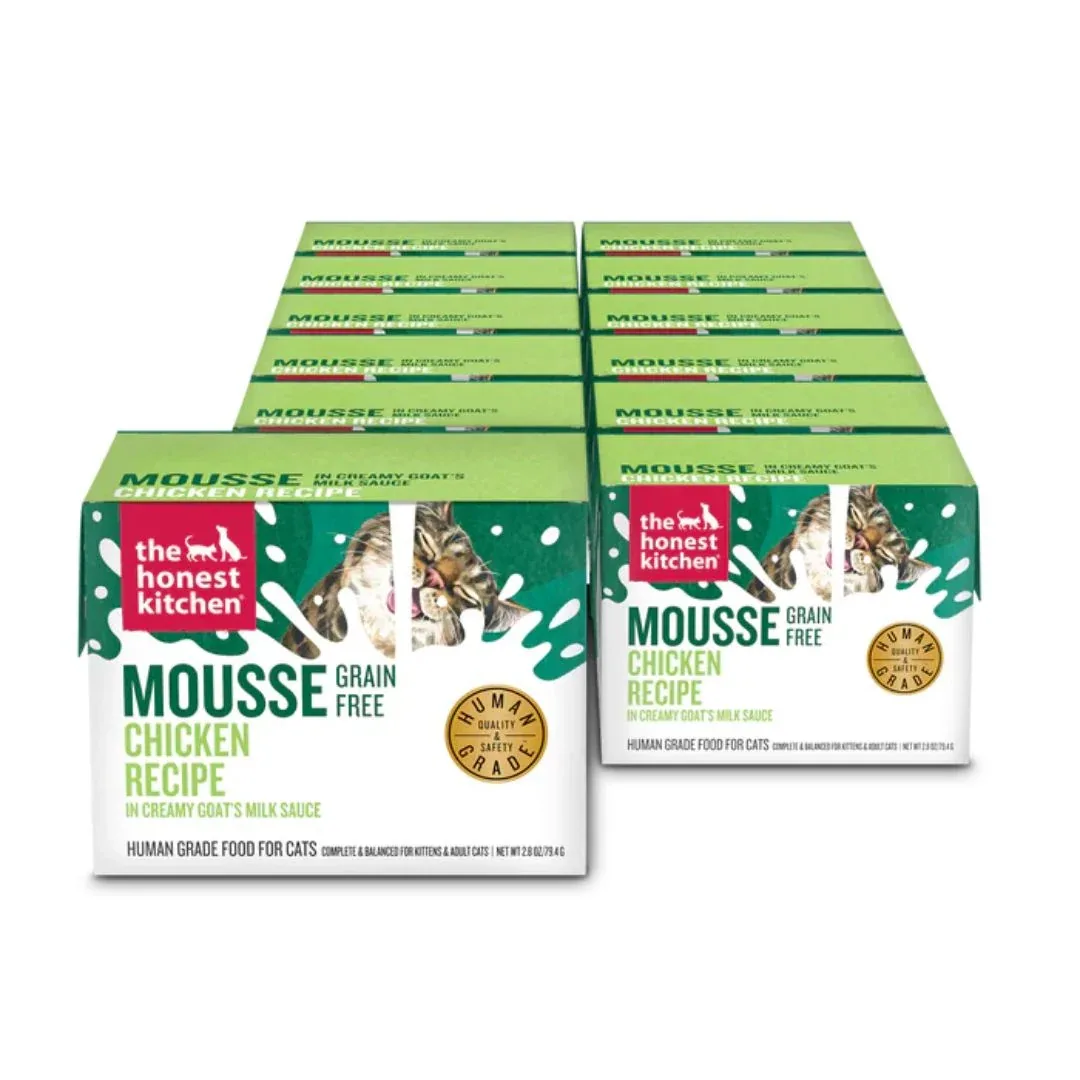 The Honest Kitchen Cat Grain-Free Mousse With Goat's Milk Chicken 2.8 oz 12 ct