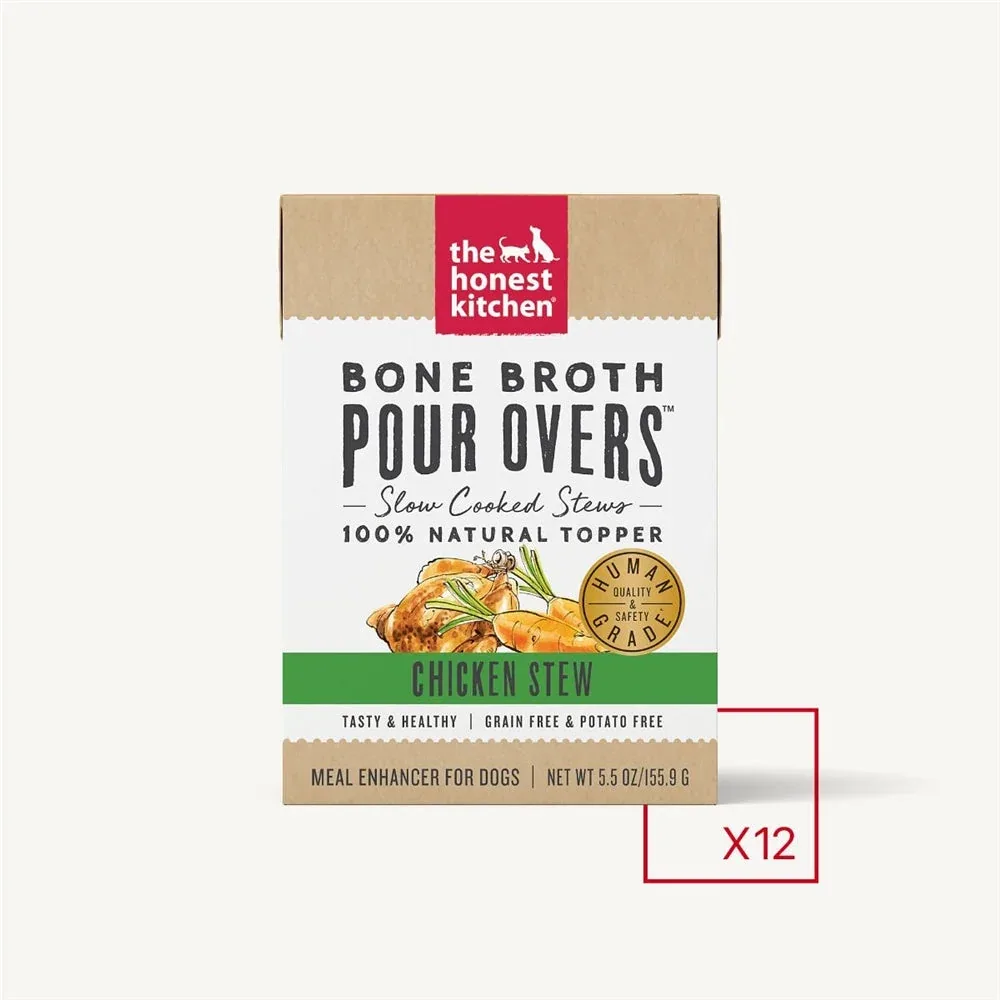 The Honest Kitchen Dog Pour Bone Broth Chicken, 5.5 oz 12 ct