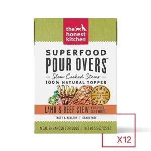 The Honest Kitchen Dog Pour Super Wet Dog Food Lamb Beef 5.5 oz. 12 ct