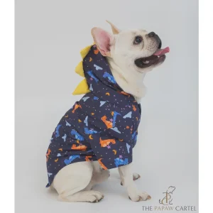 The Papaw Cartel Space Dino With Spike Hoodie Shirt for Dogs (Blue)