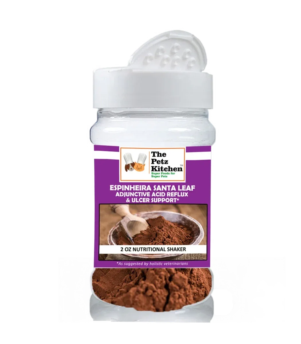 The Petz Kitchen Espinheira Santa Leaf Powder - Digestive & Acid Reflux Support for Dogs & Cats