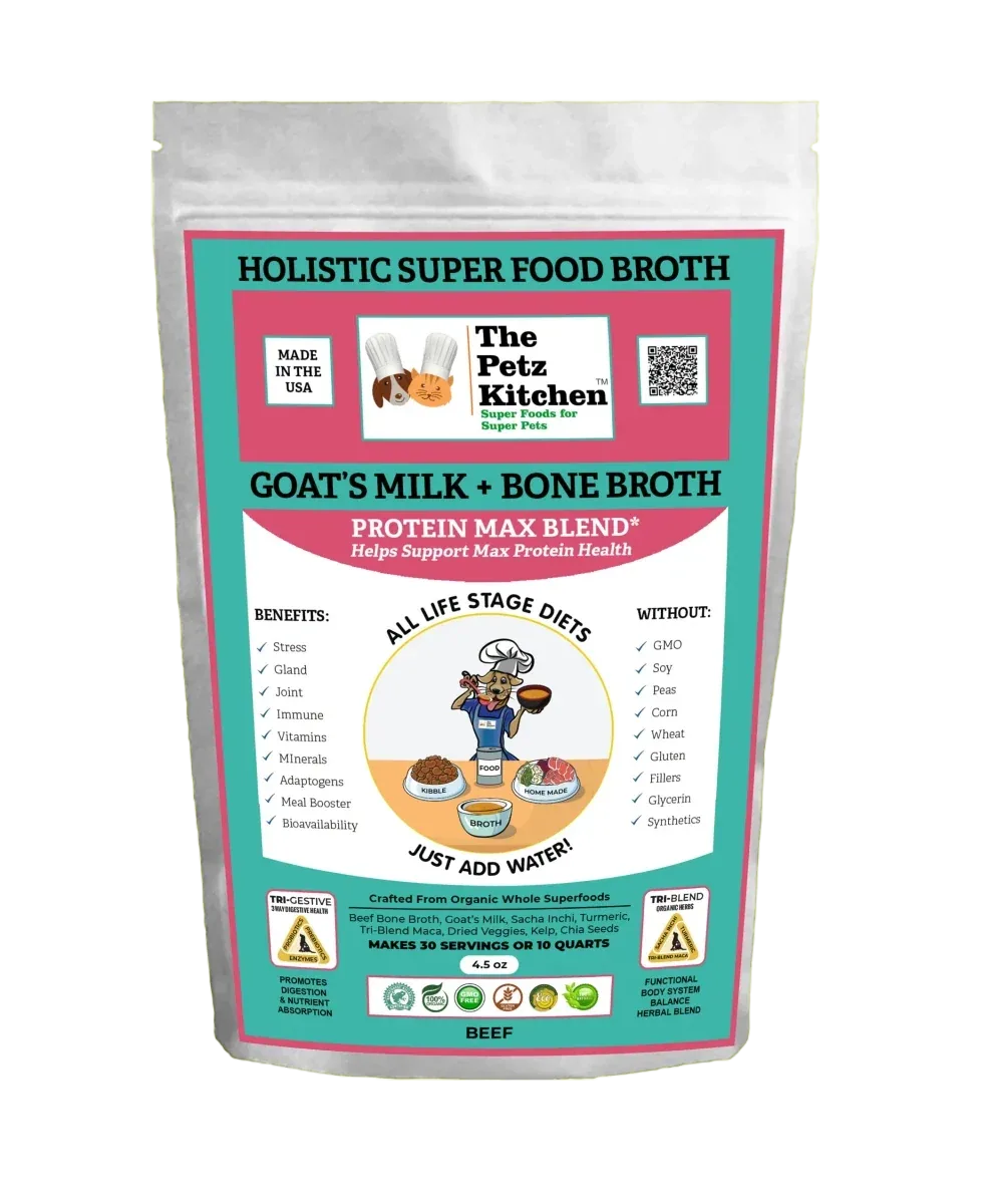 The Petz Kitchen Goats Milk & Bone Broth Protein Max Blend Stress, Gland, Joint & Immune Support Dog Meal Supplement - Image 2