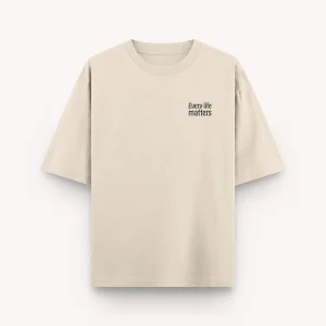 thePack Indie Merch Every Life Matters Oversized T Shirt for Men and Women (Buttercream)