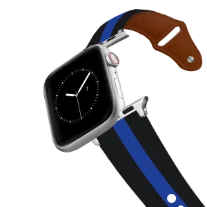 Thin Blue Line Leather Apple Watch Band