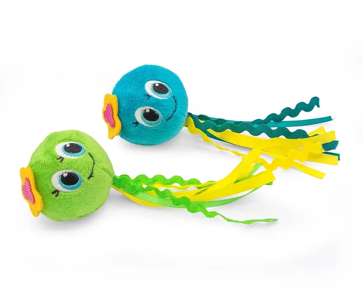 ThoozyPet Octopus w/ Ribbon Tails Cat Toy 2pk - Image 2