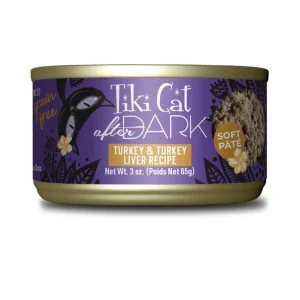 Tiki Cat After Dark Pate Turkey Wet Cat Food, 3 oz each, Case of 12